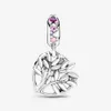 Nova chegada 100% 925 prata esterlina rosa coração família árvore balançar charme caber original europeu charme pulseira moda jóias 215z