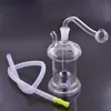 Mini Portable Dab Rig Dabber Rökning Vattenrör svampform Recycler Oil Burner Bong Inline Birdcage Perc med 10 mm Man Oil Bowls