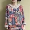 Plus Size Maglione con stampa cartoon Donna Kpop Maglioni con cappuccio a maniche lunghe Top Autunno Sudadera Mujer Harajuku Jumper Clothes 201120