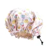 Bastante Floral ajustable sueño Natural pelo rizado seda niños niñas niños gorro de satén grande Real Rosa hombre cabeza bufanda gorro envolvente