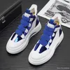 Designer Gold Blue High Tops voor Mannen Punk Platform Hoogten Schoenen Causale Flats Loafers Moccasins Mannelijke Sneakers Zapatos Hombre