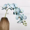 En kiselfjäril orkidéblomma gren konstgjord god kvalitet mal phalaenopsis orkidé 9 huvuden för bröllop centerpieces