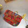 Мини-сумка-шоппер, женская сумка-кошелек, женские сумки через плечо, цветные жаккардовые ткани с принтом, жесткая кожаная ручка, Adjus334V