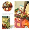 Sevimli Diy Dollhouse Ahşap Bebek Evler Minyatür Mobilya Kiti Çocuklar İçin Oyuncaklar Yıllık Noel Hediyesi Casa LJ201126