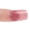 24pcs Linha de glitter rosa longa unhas falsas capa de unhas de unhas Falsa cola de dedos pressiona na decoração de manicure com cola de glue1301s