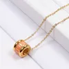 Korean color diamond necklace titanium steel circle full diamond short chain whole5073003
