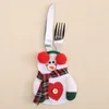 Chirstmas porslinsvarare jul gullig kniv gaffel bestick set matbord juldekoration hem xmas santa claus porslin wvt1137