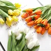 Flores artificiales de tulipán, flores artificiales de seda, decoración de boda, ramo de flores artificiales, decoración de jardín para el hogar, regalos de tulipán YL264