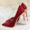 2019 fashion luxury designer women's shoes high heels 8cm 10cm nude black red leather pointed shallow shoes bottom dress shoes free shipping