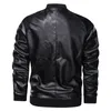 Läderjacka män bombplan baseball jackor cyklist mens pu coat faux pilot varsity affärs topp läder svart smal fit motorcykel 201128