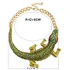 Punk Sieraden Ketting Alligator Hagedis Kameleon Cool Animal Sieraden Hanger Ketting Met Acryl Strass voor Vrouwen Tiener Girl291V