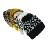 New Fashion leopard donna cappelli invernali cappello lavorato a maglia in lana calda da esterno morbido elastico da donna berretto a coda di cavallo per donna