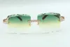 occhiali da sole stile tigre con aste in legno 3524020, lenti da taglio XL con diamanti, misura: 58-18-135 mm