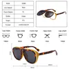 Soei Vintage rond steampunk flip lentille séparable Femmes Lunettes de soleil Brand Designer Double Eyewear Fashion Men de soleil