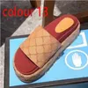 Strandtofflor mode Tjockbottnad designer Kvinnor Skor Tecknad Alfabet dam Plattform Sandaler Läder Klackar bokstav Högklackade Slides Stor storlek 35-40-41-42-us4-us11