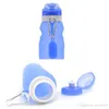 Bottiglie d'acqua pieghevoli in silicone per sport all'aperto Viaggi portatili da 600 ml Tazze pieghevoli di grande capacità Bottiglia d'acqua creativa per uso alimentare WDH1365 T03