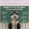 ハスキー犬の家のルールドアマット屋内滑り止めドアフロアマットの装飾ポーチ220301