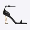 Designer Sandals Women High Heels OPYUM Stiletto Heel Shoes Letter Sandals Leather Slippers Ladies Party Wedding Shoe Summer Beach Slides