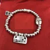 Nueva pulsera auténtica Pulseras de la amistad de la suerte de goma UNO DE 50 Joyería plateada Se adapta al regalo de estilo europeo Fow Mujeres Hombres PUL1286MTL286a