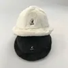 Top moda novo Kangol Kangaroo Rabbit Fur Basin Hat bordado Bordado White Fur Fisherman Hat Women Gift27633536182709