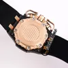 Försäljning Ny 26165 Quartz Chronograph Mens Watch Black Texture Dial Stopwatch Two Tone Rose Gold Case Gummi Strap Sport Klockor Swisstime A02