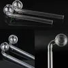 Cachimbo queimador de óleo de vidro Pyrex transparente Cachimbos manuais de vidro grosso de 6,29 polegadas de comprimento com balanceador colorido Radom Água Acessórios para fumar feitos à mão por atacado