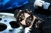 Steel quartz wristwatch and analog double screen men's fashion brand luxury rose gold
