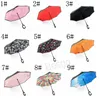 Dubbelskikt inverterat paraplyer omvänd vindtätt soligt paraply med C-handtag Unisex Bend Handles Paraply Portable Rain Gear BH6125 TYJ