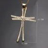 Design unico di lusso Full Pave Cubic zirconia Collana con ciondolo croce Catena color oro Fascino Personalità Collana da donna Gioielli Y12257C