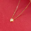 Singel CZ diamond Pendant Rose Gold Silver Color Necklace for Women Vintage Collar Costume Jewelry only with bag