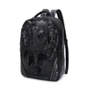 3D Embossed Men Backpack Travel Punk Rock Women Leather Backpack Grimace Owl Skull Fox Lion Pattern Backpacks Funny School Shoulder Bag