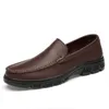 Clax Heren Black Dress Shoe Slip On Spring Summer Herfst Echt lederen zakelijke formele schoenen voor mannelijke trouwschoenen Y200420