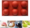 6 Holes Silicone Mold For Chocolate Cake Jelly Pudding Handmade Soap Round Shape Large Semi Sphere Silicone DIY Mold4851680