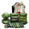 Tontin-Juego de masaje con piedras esmaltadas de Jade, masajeador de espalda, piedras para el cuidado de la salud, columna vertebral, basalto, piedra de lava spa259C