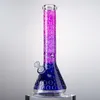 Narguilés Beaker Big Bongs 13 pouces Heady verre Bong conduite d'eau violet coloré tige basse huile Dab Rigs LXMD20108 travail manuel artisanat 7mm d'épaisseur