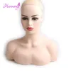 Peruca stand PVC Formação Mannequin Heads Realistic Ombro Meio dobro do corpo para exibição Perucas Hat Jóias