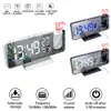 3 Color LED Digital Alarm Clock Radio Projection With Temperature And Humidity Mirror Clock Multifunctional Bedside Time Display 201120
