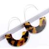 Fashion Leopard Brand Design Acrylic Earrings Acetate Tortoise Shell Semicircle Dangle Earrings Big Hook Resin Drop Earring For Women Vxq3N