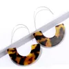 Fashion Leopard Brand Design Acrylic Earrings Acetate Tortoise Shell Semicircle Dangle Earrings Big Hook Resin Drop Earring For Women Vxq3N