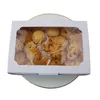 12pcs / lot 고품질 캔디 컵 케이크 투명 창 쿠키 컨테이너 선물 상자 흰색 갈색 공예 종이 상자 h1231