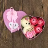 Valentine's gift Lover Rose Flowers Rose Bouquet with Teddy Bear Birthday Metal Package Essential Oil Soap Flower