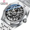 Luxury Automatic Mens Watchs Top Brand Mechanical Tourbillon Wrist Watch imperméable Business en acier inoxydable Sport Men de bracelet 2863