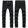 Черные джинсы мужчины новая эластичность дизайн лун