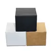 100pcs/lot Foldable White Kraft Paper Box for Face Cream Packing Black Paperboard Boxes Jewelry Package Ointment Bottle Box H1231