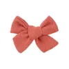 Girls Hair Clips Bow Barrettes Baby Kids Safety Whole Wrapped Hairpins Toddler Bowknot Clippers Headwear Hair Accessories for Children Solid Color YL2513