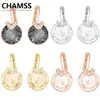 CHAMSS ns Brincos Rosa Ouro Diamante Brincos OURO BELLA V BRINCOS PERFURADOS Preto n Ear Studs Presentes de Natal 2012238885057