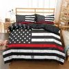 Zeimon American Drapeau Literie Ensemble 2 / 3pcs Lit Ensembles de lit Home Strip textile Couverture de couette Set moderne Literie Taie d'oreiller Queen Taille 201114