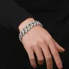 Мужская Bling Iced Out CZ-цепочка шириной 20 мм, ювелирные изделия в стиле хип-хоп, ожерелье, браслеты, золото, серебро, Майами, кубинские звенья, цепочки, ожерелье3293243