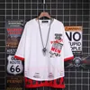 Männer T-shirts 2023 Hip Hop Patchwork T-shirt Streetwear Männer Kühle Halbe Hülse Schwarz Sommer Lose Hemd Mode Punk männlichen