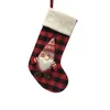 18 inch Anjule red white check socks Christmas Stockings Trees Ornament Decorations Santa Gift Candy Bags1058033